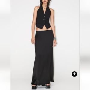 Zara Black High Low Skirt